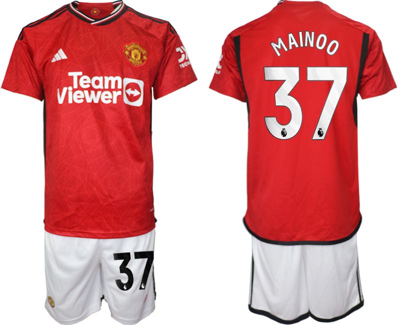 Men 2023-2024 Club Manchester United home red #37 Soccer Jersey->->Soccer Club Jersey